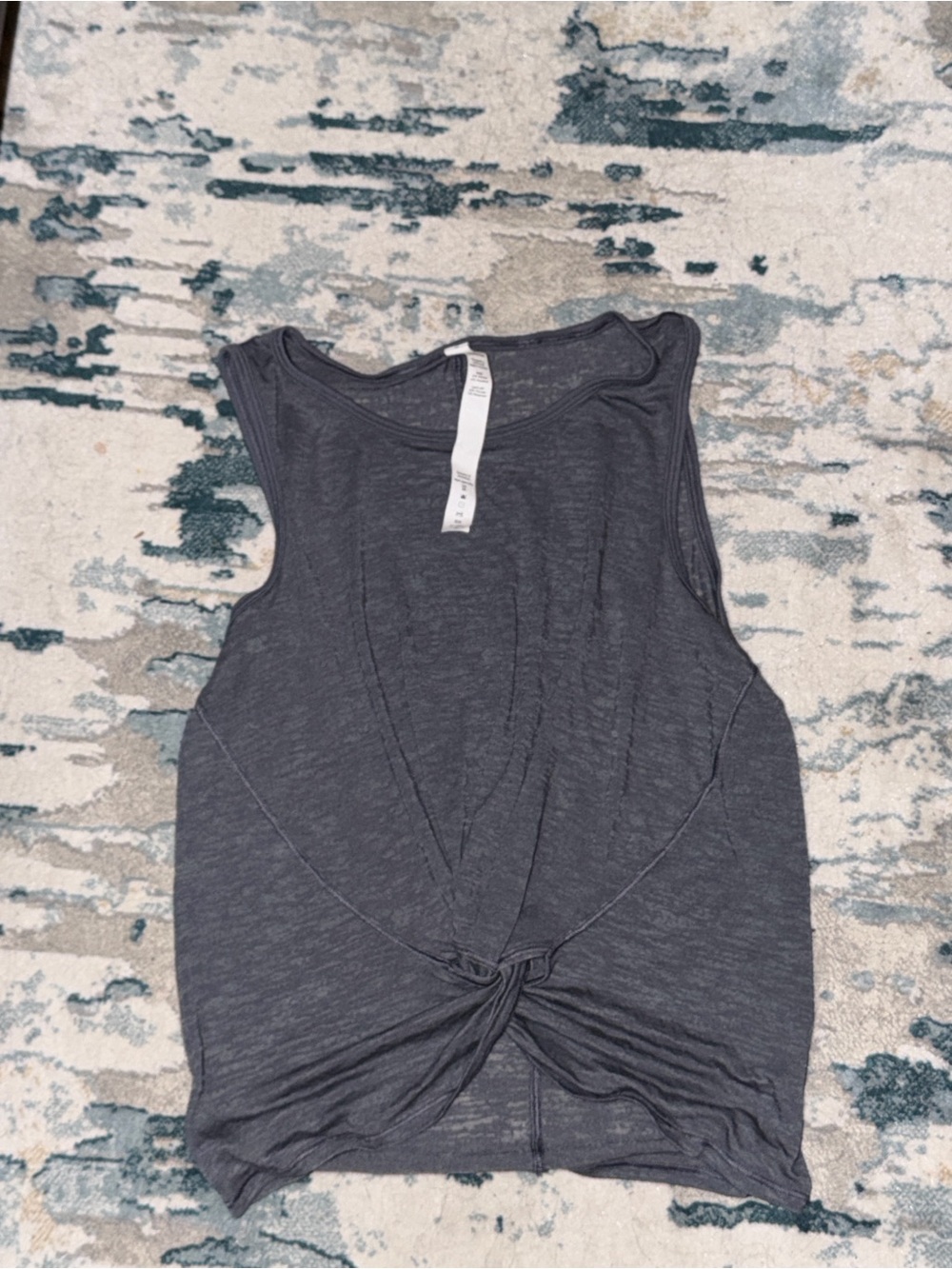 lululemon athletica Charcoal Twist-Front Sleeveless Crop Tank